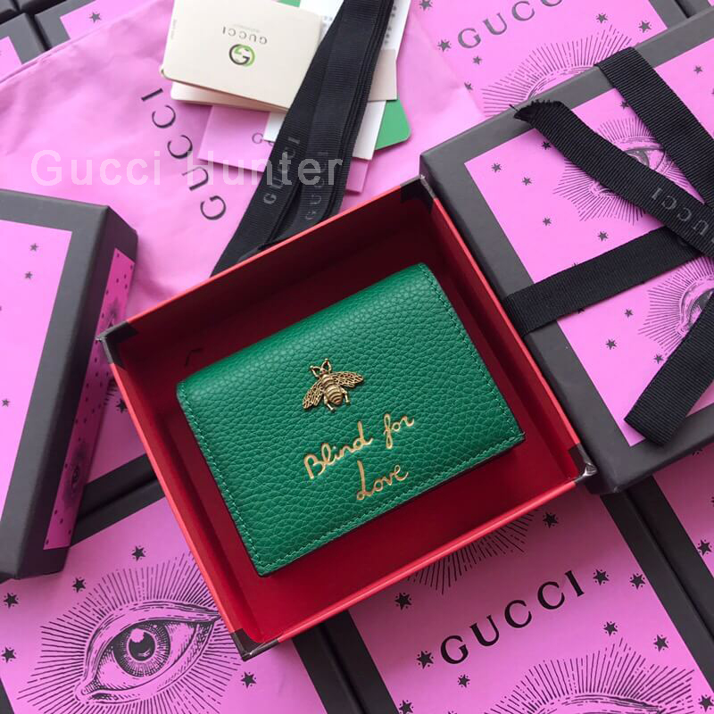 Gucci Animalier Card Case Green 460185